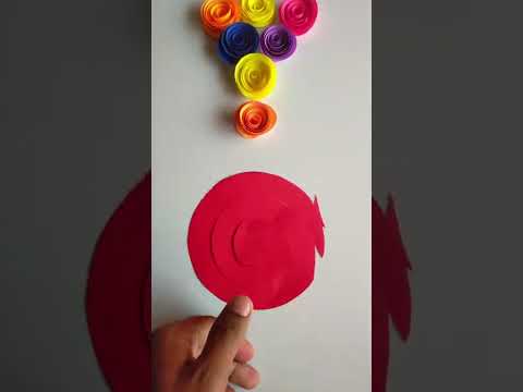 How to make paper flowers  Simple paper flower  Easy paper rose  shorts charchitART