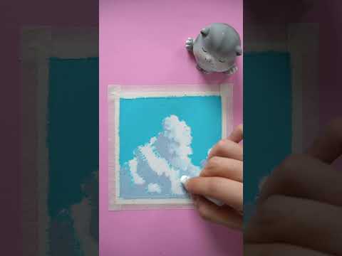 Oil pastel drawingFluffy clouds oilpastel art painting easydrawing creativeart satisfying