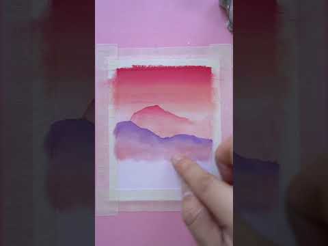 Oil pastel drawingpeach sunset mountains oilpastel drawing creativeart aesthetic easydrawing