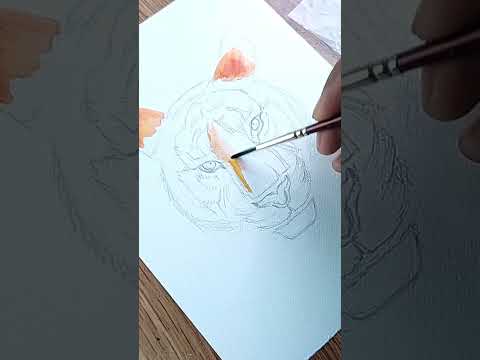 Painting with 15Rs Sketch Pen  Tiger Painting  shorts painting youtubeshorts