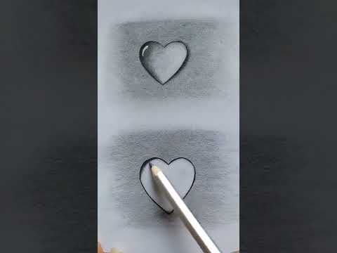 How to draw easy 3D heart water drop  pencil drawing shorts