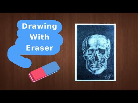 Drawing with Eraser  Skull Drawing  Pencil Drawing  Pencil Sketch art drawing shorts sketch