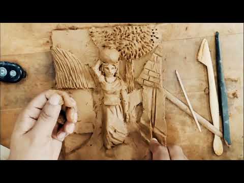 How to Learn Easy Relief Sculpture l Clay Sculpture Making l 3d Mural Art l Scuplting l Clay Art