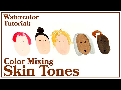 Watercolor Tutorial  How to Color Mix Skin Tones and Paint Faces
