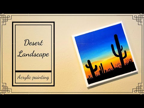 Acrylic painting for beginners  How to paint Desert Landscape  Art challenge  49