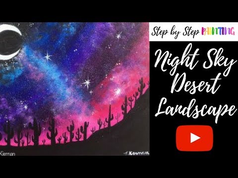 How To Paint Desert Landscape Night Sky