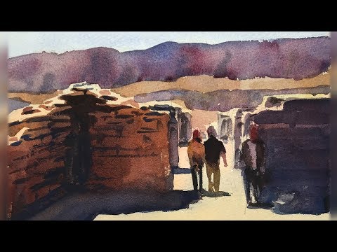Learn to Paint a Desert Landscape in Watercolor  Narrated Demo