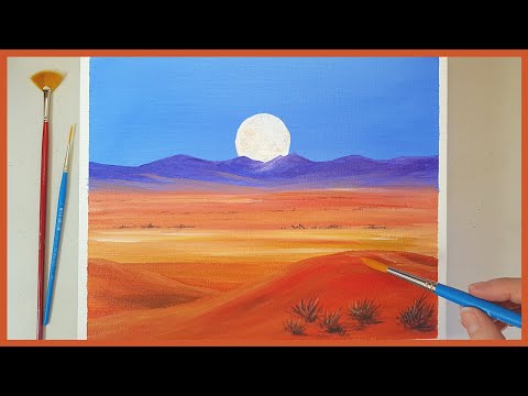 Colours of the DesertEasy Simple Acrylic Painting for BeginnersEasy Landscape painting tutorial