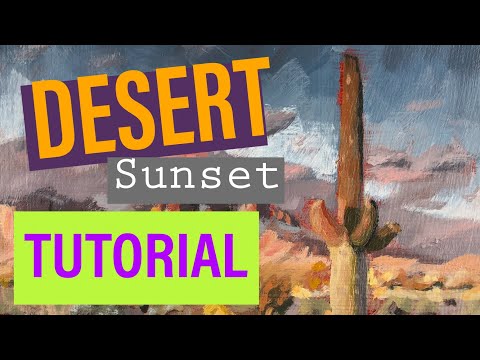 HOW TO PAINT A DESERT SUNSET STEP BY STEP oil painting tutorial for landscape time lapse