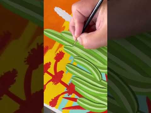 Satisfying Painting a Desert Scene with gouache on watercolor paper 