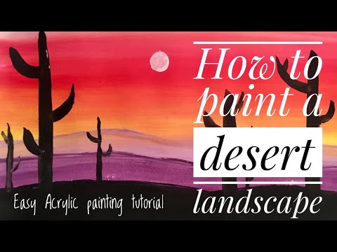 How to Paint a Desert Landscape  easy acrylic painting tutorial