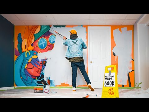 I RePaint the SAME WALL every 100k Subs House Mural