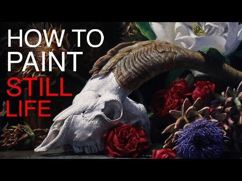How to Paint a Still Life EPISODE SEVEN  Vanitas with Goat Skull and Flowers