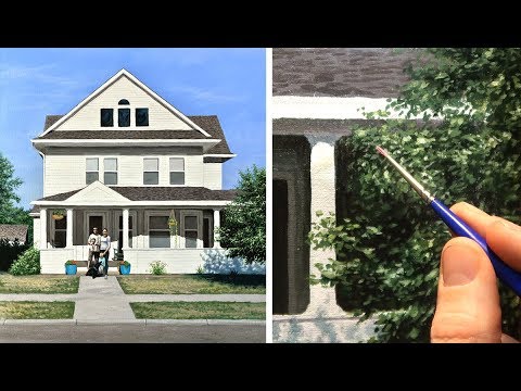 A Realistic House in AcrylicOils