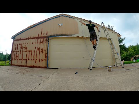 Airless Spray Paint Metal Building StepbyStep how to Paint Metal Building like a Pro SATISFYING