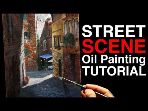 How to paint with PERSPECTIVE  Siena Street Scene  Oil Painting Tutorial