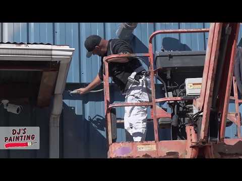 How to paint commercial metal warehouse building