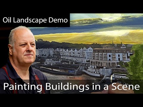 How to paint buildings in a seascape in Oils
