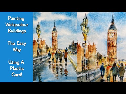Painting Buildings The Easy Way In Watercolour Using A Card