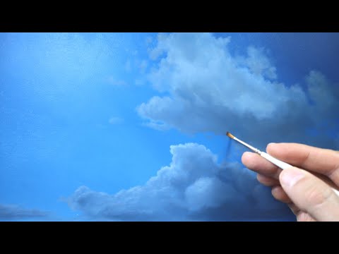 How to paint clouds  realistic cloud painting detail tutorial