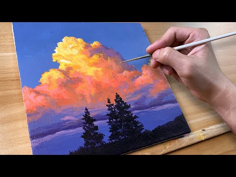 How to Paint Sunset Clouds  Acrylic Painting  Correa Art