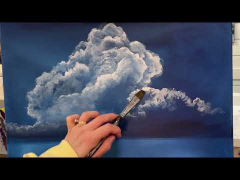 HOW TO PAINT CLOUDS  3 easy steps in Acrylic acrylic painting clouds art tutorial