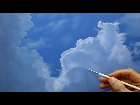 How to paint clouds  realistic cloud painting tutorial