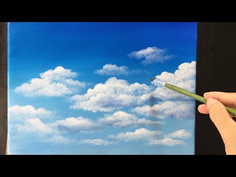 Painting Clouds in Acrylics lesson