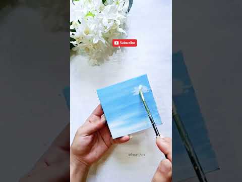 How to paint clouds for beginners shortssubscribe emanart