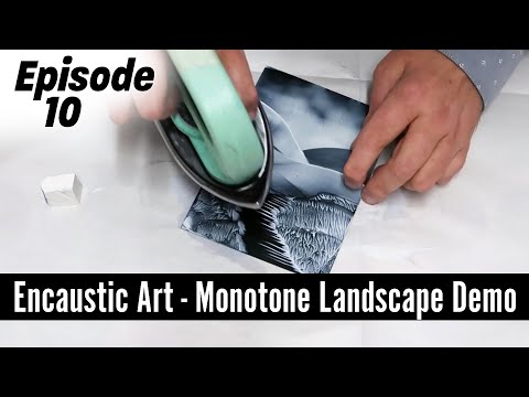 Encaustic Art  How to Paint A Monotone Landscape Tutorial using the Encaustic Painting Iron