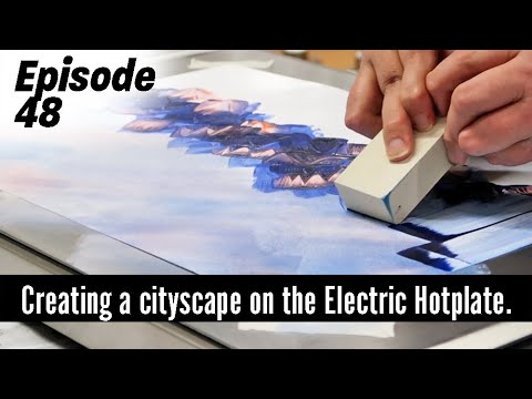 Encaustic Art how to paint a cityscape