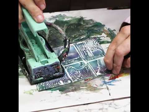 How to paint abstract art with Bees Wax and the Encaustic Art Painting Iron