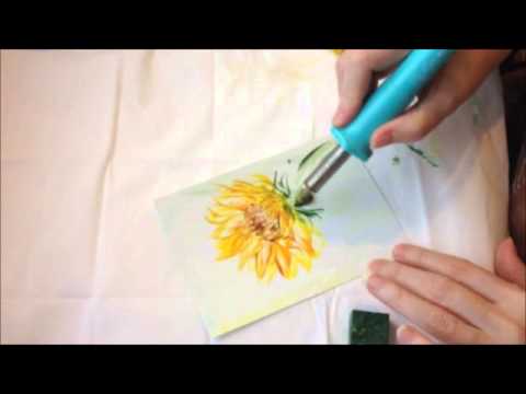 How to paint a sunflower  encaustic art