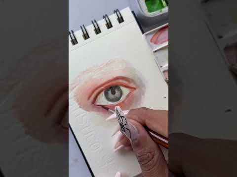 Painting an eye with watercolours 