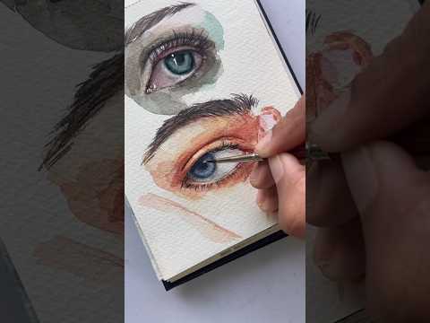 painting a realistic eye with watercolours art