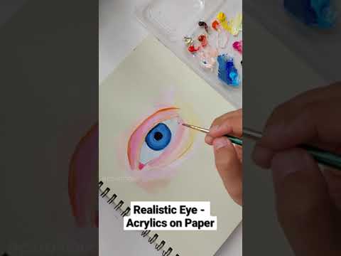 Realistic Eye Painting with Acrylics on Paper  shorts 