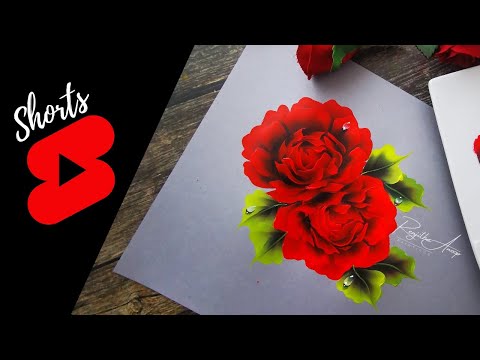  ELEGANT RED ROSES  shorts Acrylic Painting Flowers