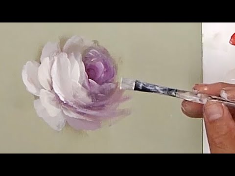 Painting a Beginning Rose with Acrylics