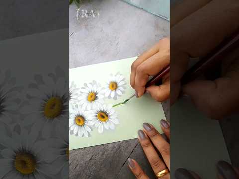  EASY Flower Painting DAISIES For Beginners Acrylic Colors shorts flowerpainting