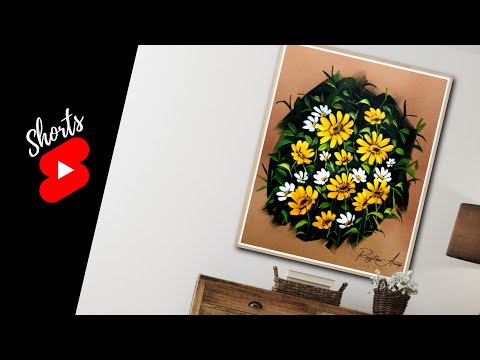 Great Trick To Paint Flowers shorts Yellow  daisies art