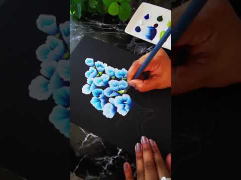 Easy Flower painting in acrylics  slow version