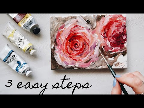How to Paint a Rose in Acrylics 3 Easy Steps
