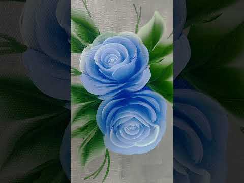 How to Paint a Rose  Blue Flower  Easy painting  Acrylic Colours