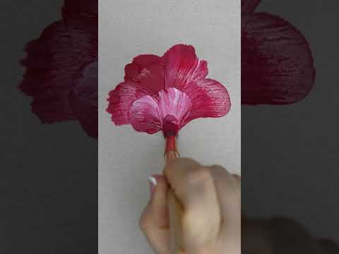 Easy Flower Acrylic Painting Tutorial shorts