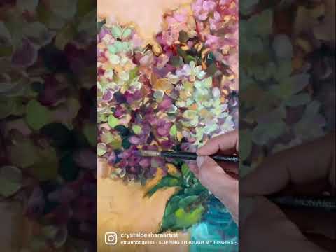 Flower painting in oil shorts