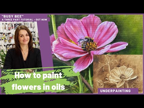 How to paint flowers in oils  TIME LAPSE