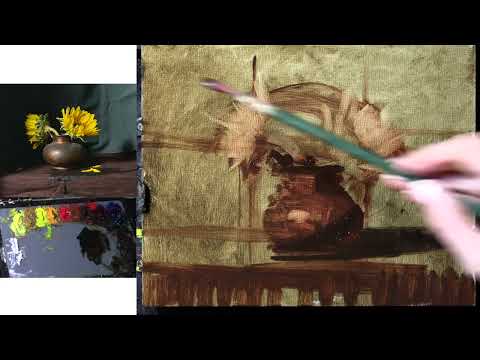 How to Paint Flowers in Oils  Easy Sunflowers