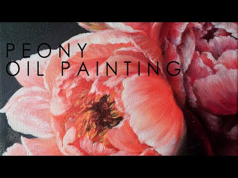 How to paint a peony in oil   Flower Oil Painting Time Lapse            