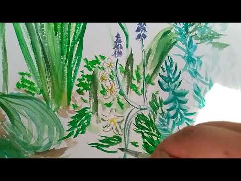 My Video Plein Air 11  Garden Of Tulips By elena_painter_16     nederlandstulips watercolor