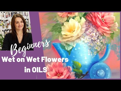 Wet on Wet Flowers in Oils  FULL TUTORIAL